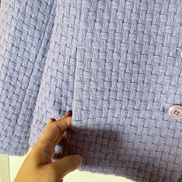 Appleseed’s Classic Wool Blend Blazer Women Size 14 Purple Textured Pockets - Picture 4 of 6